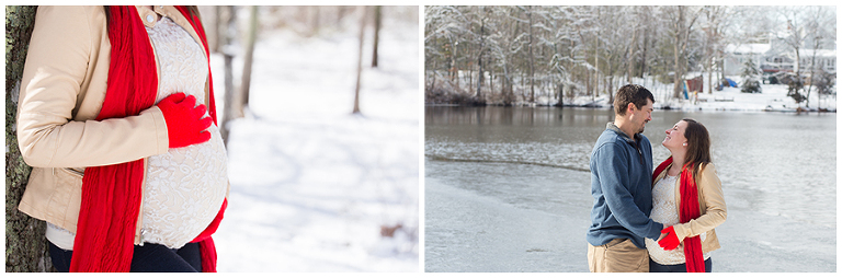 CT Maternity winter pond photograph